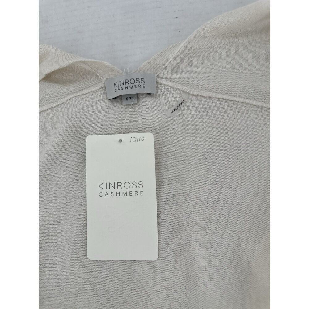 Kinross Cashmere Dress Cardigan Sz S Silk Ivory Dainty Old Money Quiet Luxury - Picture 5 of 7